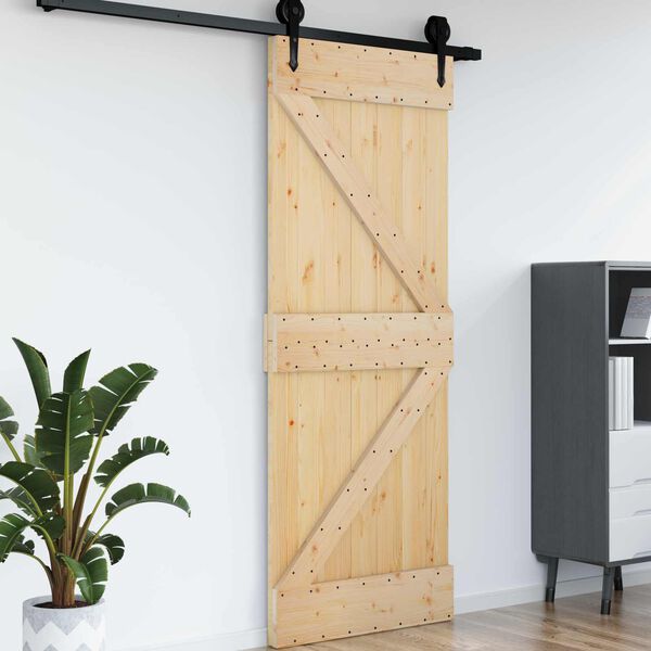 vidaXL Puerta NARVIK Natural 85 x 210 cm Madera de Pino S&oacute;lido
