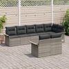 vidaXL Conjunto de sof&aacute; de jard&iacute;n 8 pcs Gris claro rat&aacute;n sint&eacute;tico