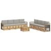 vidaXL Conjunto de sof&aacute;s de exterior 9 uds. Blanco y Gris Claro