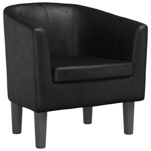 vidaXL Sill&oacute;n cuero sint&eacute;tico negro
