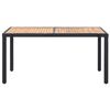vidaXL Set comedor de jard&iacute;n 7 piezas y cojines rat&aacute;n sint&eacute;tico negro