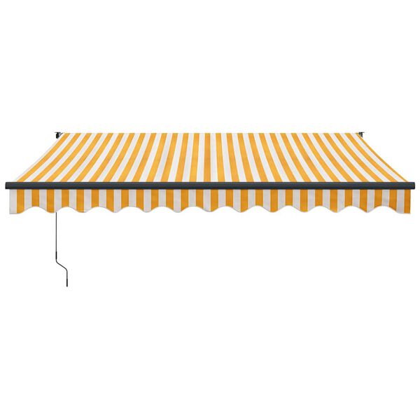 vidaXL Toldo retráctil automático amarillo y blanco 3,5x2,5 m