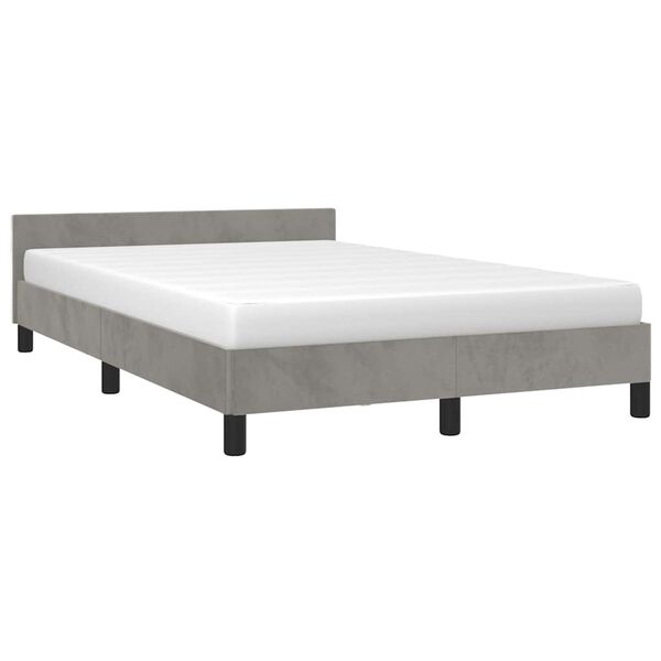 vidaXL Estructura de cama sin colch&oacute;n terciopelo gris claro 120x200 cm