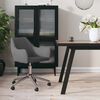 vidaXL Silla de comedor giratoria tela gris oscuro