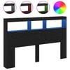 vidaXL Cabecero de cama con LED roble negro 160x17x102 cm
