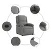 vidaXL Sillón reclinable eléctrico de tela gris oscuro