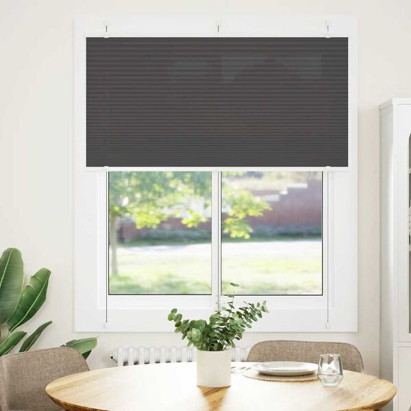 vidaXL Estor Plisado negro 120x150 cm Tela Ancho 119,4 cm Poli&eacute;ster