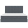 vidaXL Cama con tira de luces LED Gris oscuro 180 x 200 cm Terciopelo