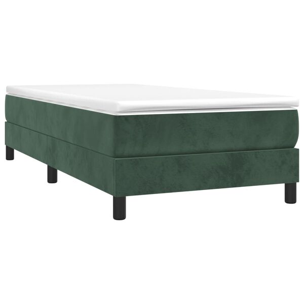 vidaXL Estructura de cama con somier terciopelo verde oscuro 90x190cm