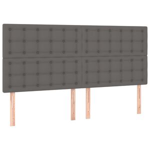 vidaXL Cabecero de cama gris 180x5x118/128 cm piel sint&eacute;tica