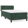 vidaXL Cama box spring con colchón terciopelo verde oscuro 90x200 cm