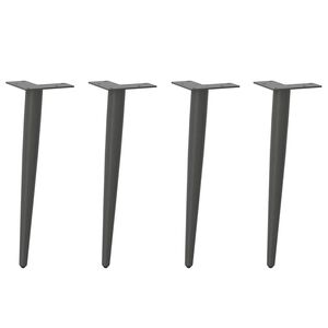 vidaXL Patas c&oacute;nicas para mesa de centro (4 unidades), antracita, 30-31 cm, acero