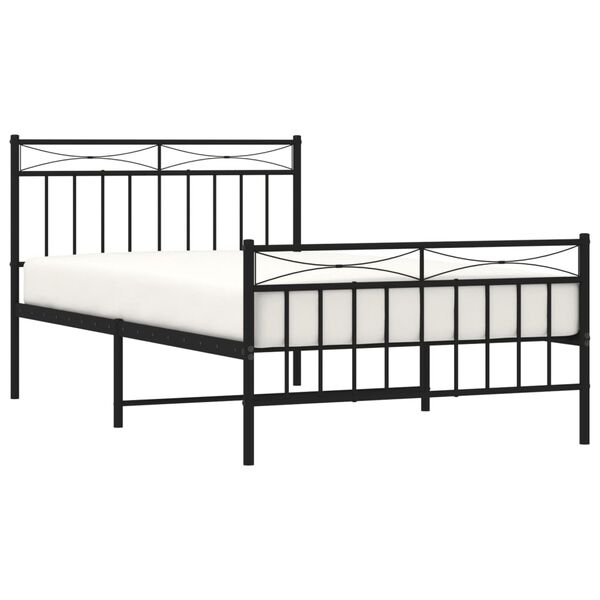 vidaXL Estructura cama sin colchón con estribo metal negro 107x203 cm