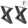 vidaXL Patas para mesa de centro (2 unidades), antracita, 60 x (30-31,3) cm, acero