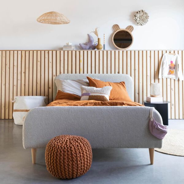 KidsDepot Puf Bundy de algod&oacute;n color terracota 40x32 cm