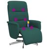 vidaXL Sill&oacute;n reclinable de masaje con reposapi&eacute;s tela verde oscuro