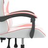 vidaXL Silla gaming cuero sintético blanco y rosa