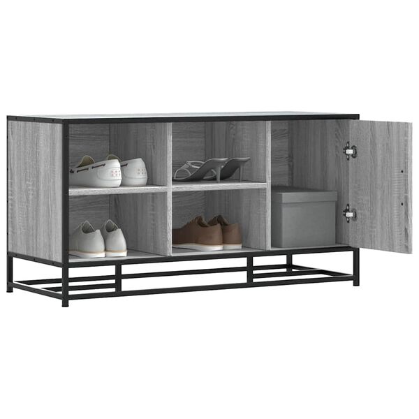 vidaXL Banco zapatero madera de ingeniería gris sonoma 100x40x53,5 cm