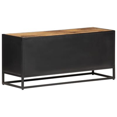 vidaXL Mueble para TV madera mango rugosa y caña natural 90x30x40 cm