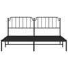 vidaXL Estructura cama sin colch&oacute;n con cabecero metal negro 193x203 cm