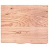vidaXL Encimera baño madera maciza tratada marrón claro 60x50x(2-4) cm