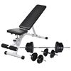vidaXL Banco de entrenamiento con juego de barras y mancuernas 60,5 kg