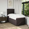 vidaXL Cama box spring con colch&oacute;n tela marr&oacute;n oscuro 80x200 cm