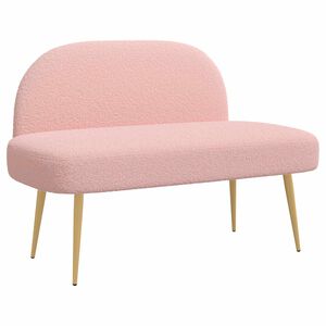 vidaXL Banco tapizado con respaldo Rosa 110 x 60 x 76 cm Boucl&eacute;