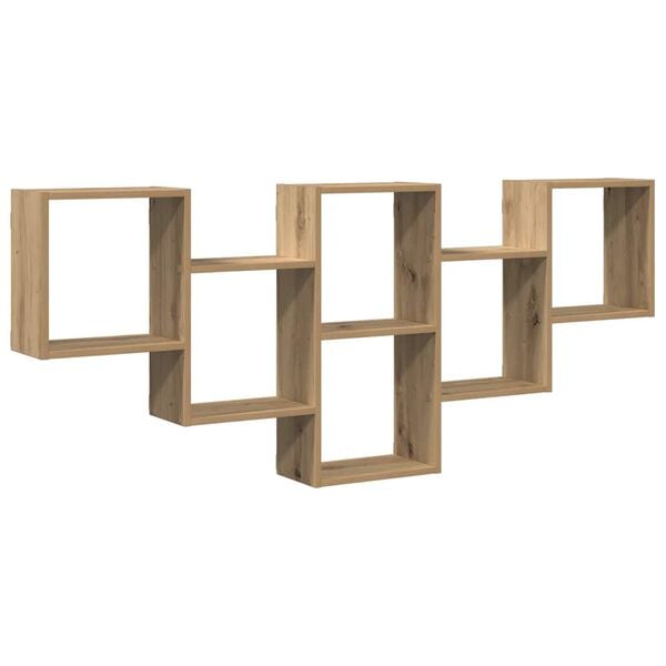 vidaXL Estante de pared madera ingeniería roble artesanal 159x18x66 cm