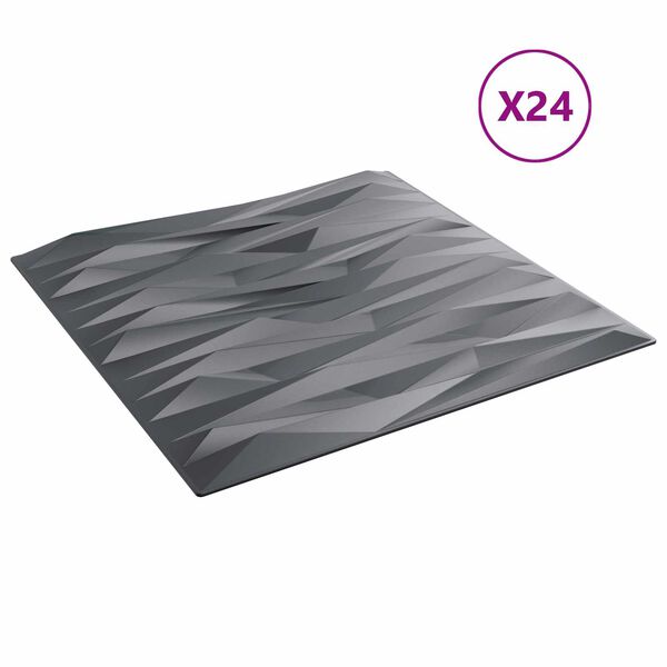 vidaXL Paneles de pared 24 pcs Gris piedra 50 x 50 cm Espuma XPS