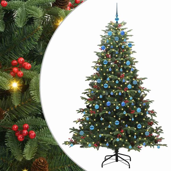 vidaXL &Aacute;rbol de Navidad artificial Verde 210 cm PVC, Metal y Pl&aacute;stico