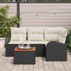 vidaXL Conjunto de sof&aacute;s de jard&iacute;n 5 pcs Negro rat&aacute;n sint&eacute;tico