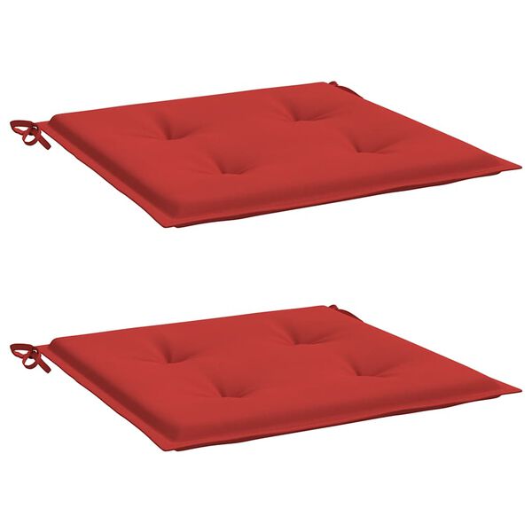 vidaXL Cojines de silla de jard&iacute;n 2 uds tela Oxford rojo 40x40x4 cm