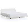 vidaXL Estructura de cama Dover cuero sint&eacute;tico blanco 183x213 cm