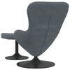 vidaXL Silla Huevo con Puff Gris oscuro Terciopelo