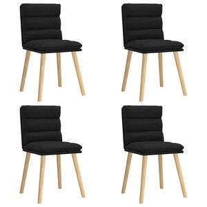 vidaXL Sillas de comedor 4 unidades tela negras
