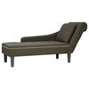 vidaXL Tumbona almohada reposabrazo derecho cuero verde militar