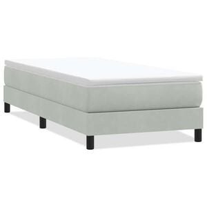 vidaXL Cama box spring sin colch&oacute;n terciopelo gris claro 90x210 cm