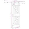 vidaXL Puerta corredera con herrajes madera maciza de pino 70x210 cm