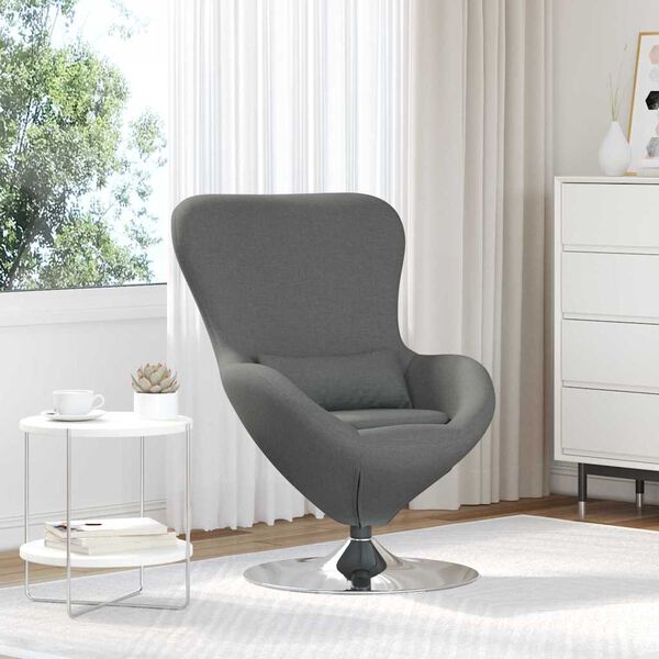 vidaXL Sill&oacute;n huevo Gris oscuro 63 x 73 x 90 cm tela