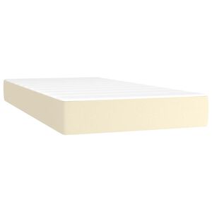 vidaXL Colch&oacute;n de muelles ensacados firmeza media cuero sint&eacute;tico crema 80x200x20 cm