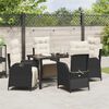 vidaXL Conjunto de Comedor de Jard&iacute;n 5 pcs Negro rat&aacute;n sint&eacute;tico
