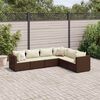 vidaXL Set muebles de jardín 6 piezas y cojines ratán sintético marrón