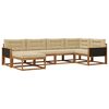vidaXL Conjunto de sof&aacute;s de exterior 6 uds. Natural y Beige