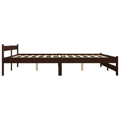 vidaXL Estructura de cama madera maciza pino marrón oscuro 200x200 cm