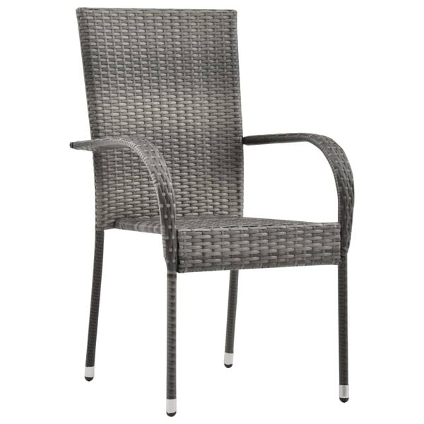 vidaXL Set de muebles de comedor de jardín 9 piezas de ratán PE gris