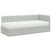 vidaXL Estructura de Cama Esquina con Colch&oacute;n Manual 2 pcs Gris claro