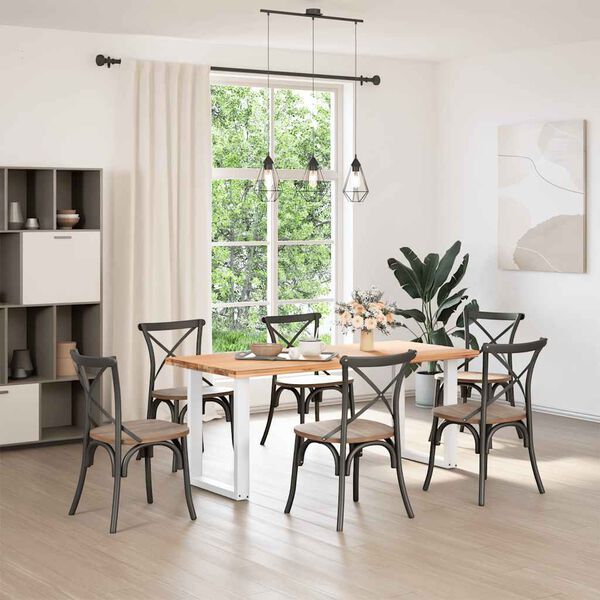 vidaXL Patas para mesa de comedor en forma de U (2 unidades), color blanco, 70 x (72-73) cm, acero