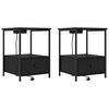 vidaXL Armario de Noche 2 uds. Roble Negro 42 x 41 x 56 cm