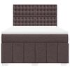 vidaXL Cama box spring con colch&oacute;n tela marr&oacute;n oscuro 140x190 cm